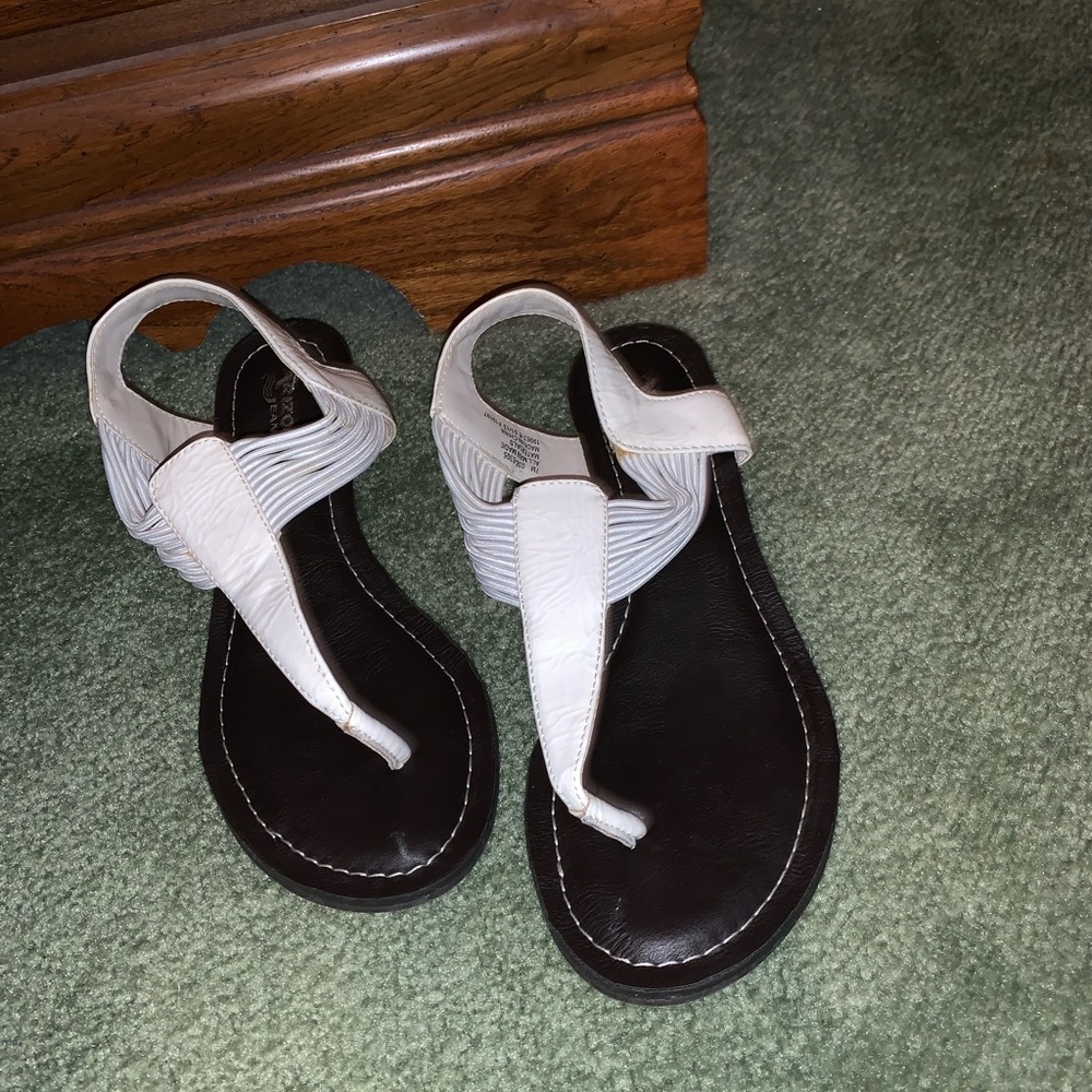 White and brown sandals